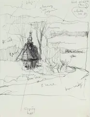 Jerzy Duda-Gracz, Studium krajobrazu z kapliczką, 1981, 1981