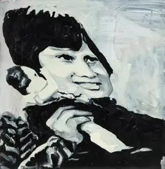 The Krasnals, Ambulans. Chłopiec z lalką z cyklu Jews, 2016, 2016, olej, papier