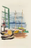 Moïse Kisling, Port w Cannes, litografia barwna, papier