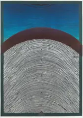 Ryszard Gieryszewski, Linie owalne, 2007, 2007, linoryt, drzeworyt, papier