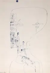 Zdzisław Beksiński, Bez tytułu, 1962, 1962, tusz, papier, 29