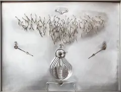 Barbara Pniewska, Bez tytułu, technika własna, relief, blacha, sklejka