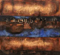 Mariola Jaśko, Inskrypcje w czerni, 2000, 2000, olej, płótno
