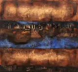 Mariola Jaśko, Inskrypcje w czerni, 2000, 2000, olej, płótno