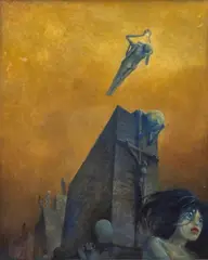 Zdzisław Beksiński, Bez tytułu, 1970 r., 1970, olej, płyta, 122