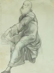 Jan Styka, Studium starca, ołówek, papier