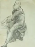 Jan Styka, Studium starca, ołówek, papier