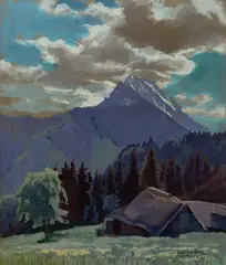 Leszek Stańko, Góry, pastel, papier, 37