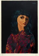 Moïse Kisling, Brunetka, litografia barwna, papier