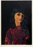 Moïse Kisling, Brunetka, litografia barwna, papier