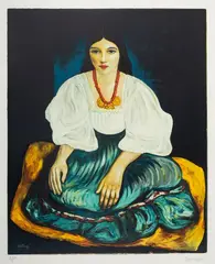 Moïse Kisling, Cyganka, litografia barwna, papier