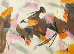 Juliusz Studnicki, Abstrakcja III, akwarela, kredka, papier, 19