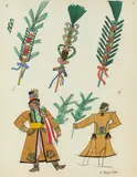Zofia Stryjeńska, Ślubny strój krakowski, plansza nr 6 z Teki Polish Peasants Costumes, 1939 r., 1939, litografia, papier