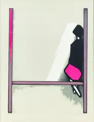 Witold-K, Na ławce, 1984 r., 1984, litografia barwna, papier