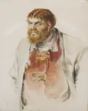 Portret Maluty Skuratowa, 1892 by Kławdij Wasiljewicz Lebiediew, 1892, akwarela, papier, 23, sold Oct 2025