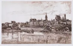 Wojciech Górecki, Panorama Warszawy X VIII w, 2001, 2001, akwaforta, papier, 37