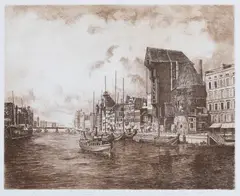 Wojciech Górecki, Żuraw nad Motławą, 1997, 1997, akwaforta, papier