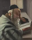 Konstanty Szewczenko, Portret rabina czytającego, olej, płótno
