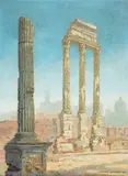 Witold Kalicki, Ruiny kolumn na Forum Romanum, 1977 r., 1977, olej, płótno