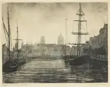 Stanisław Szwarc, Gdańsk - Nowy Port, litografia, papier, 26