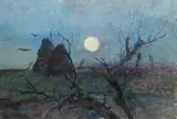 Edmund Cieczkiewicz, Nokturn, olej, tektura