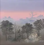 Urszula Broll, Drzewa, 1984 r., 1984, olej, płyta, 17