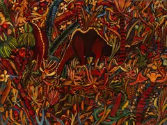 Ludwik Holesz, Kompozycja z dinozaurami, 1968, 1968, olej, płótno