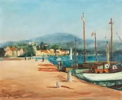 Henryk Hayden, Widok na St. Tropez, olej, płótno