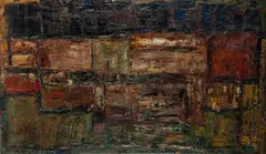 Zbigniew Tymoszewski, Kompozycja abstrakcyjna, 1963 r., 1963, olej, płótno dublowane
