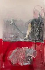 Henryk Cześnik, Odwiedziny Dzierżąrzno, 1989, 1989, olej, płótno