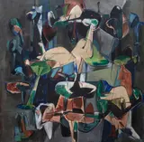 Włodzimierz Buczek, Przy stole, 1959, 1959, olej, płótno