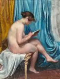 Wojciech Weiss, Akt siedzącej kobiety, ok. 1920, 1920, olej