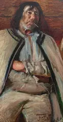 Julian Fałat, Baca, olej, sklejka