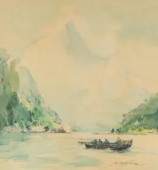 Marian Mokwa, Narwik, około 1935 r., akwarela, papier, 57