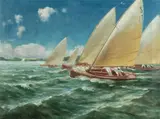 Antoni Aleksandrowicz, Regaty, 1931 r., 1931, olej, płótno