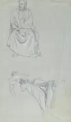 Jan Styka, Studium starca do cyklu „Quo vadis”, ołówek, papier, 47