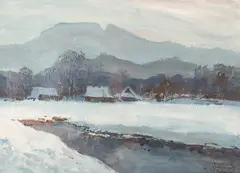 Michał Stańko, Giewont, olej, tektura, 23