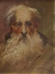 Leonard Winterowski, Starzec, 1897 r., 1897, olej, płótno, tektura