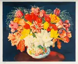 Moïse Kisling, Kwiaty, litografia barwna, papier, 54