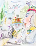 Paź królowej, 2020 r. by Hanna Bakuła, 2020, akwarela, papier, 50, sold Jun 2025