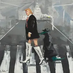 The Krasnals, President - erect / Donald Trump, 2020, 2020, olej, płótno