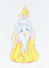Maurycy Gomulicki, Flame Princess, 2022, 2022, serigrafia, papier