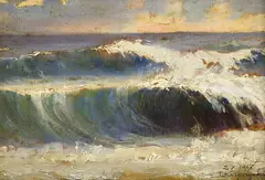 T. Kasprzycki, Morze, 1917, 1917, olej, tektura