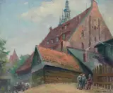 Szczepan Skorupka, Wielki Młyn w Gdańsku, olej, płyta, 54