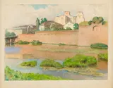 Maria Chybińska, Nad Cybinką, akwarela, papier