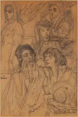Jan Matejko, Szkic do "Uni Lubelskiej", 1869 r., 1869, ołówek, papier