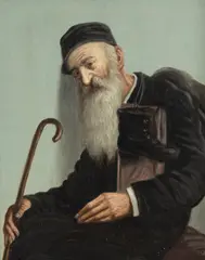 Żyd odpoczywający by Konstanty Szewczenko, olej, płótno, sold Jun 2025