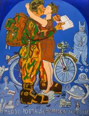 Edward Dwurnik, Młody poeta średniego pokolenia, z cyklu "Sportowcy c.d.", 2000, 2000, olej, płótno