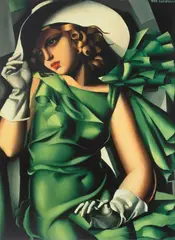 Tamara Łempicka, Young Lady with Gloves, gouttelette, papier