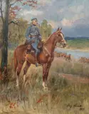 Jerzy Kossak, Marszałek Józef Piłsudski na Kasztance, 1929 r., 1929, olej, płótno
